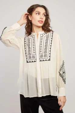 Sale Blouse brodée manches longues HARPER Les Blouses, Chemisiers & Tops