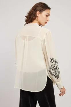 Sale Blouse brodée manches longues HARPER Les Blouses, Chemisiers & Tops