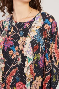 Discount Blouse imprimée manches bouffantes FABIENNE Les Blouses, Chemisiers & Tops