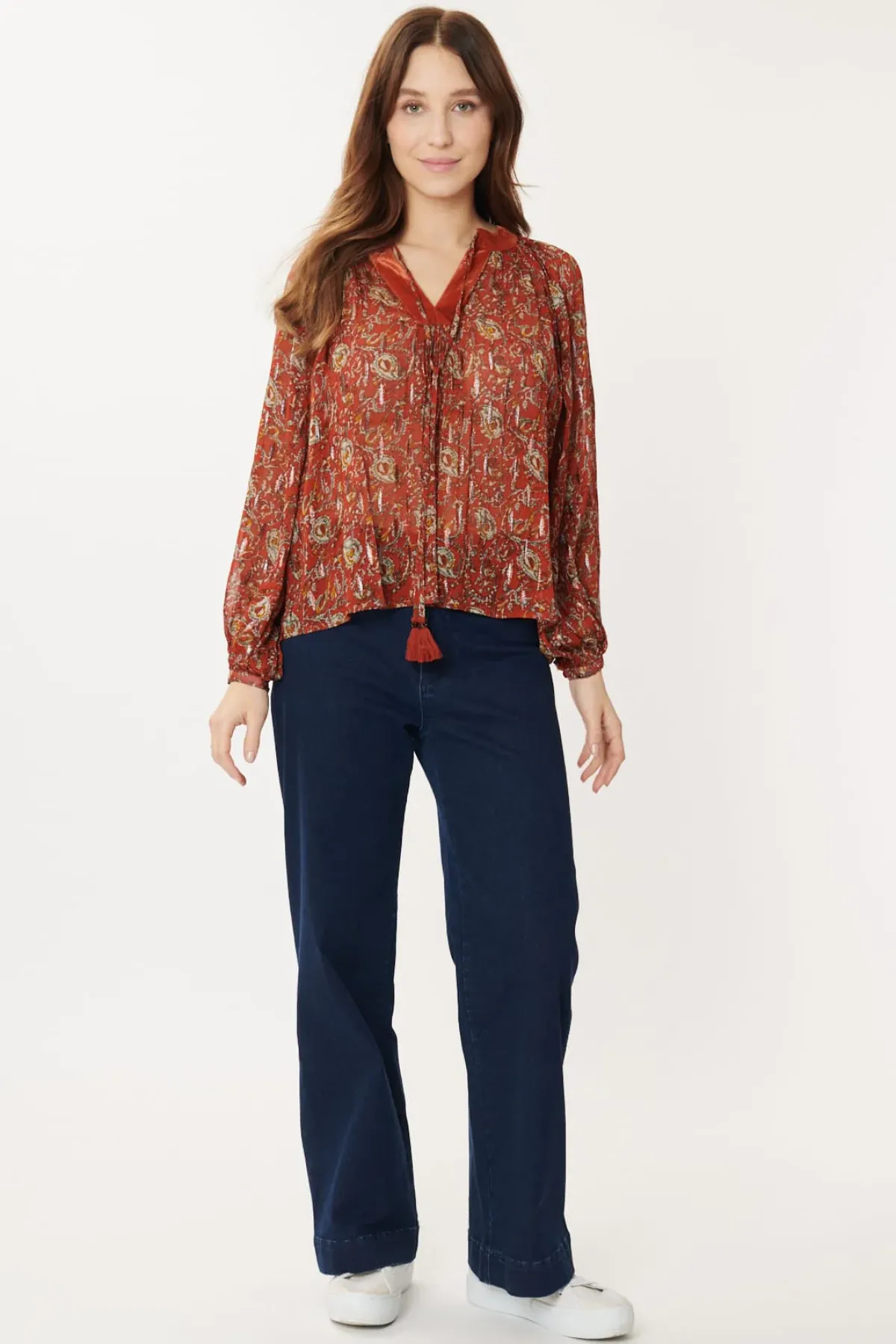New Blouse Voile Imprimé Lurex BERNADETTE Les Blouses, Chemisiers & Tops