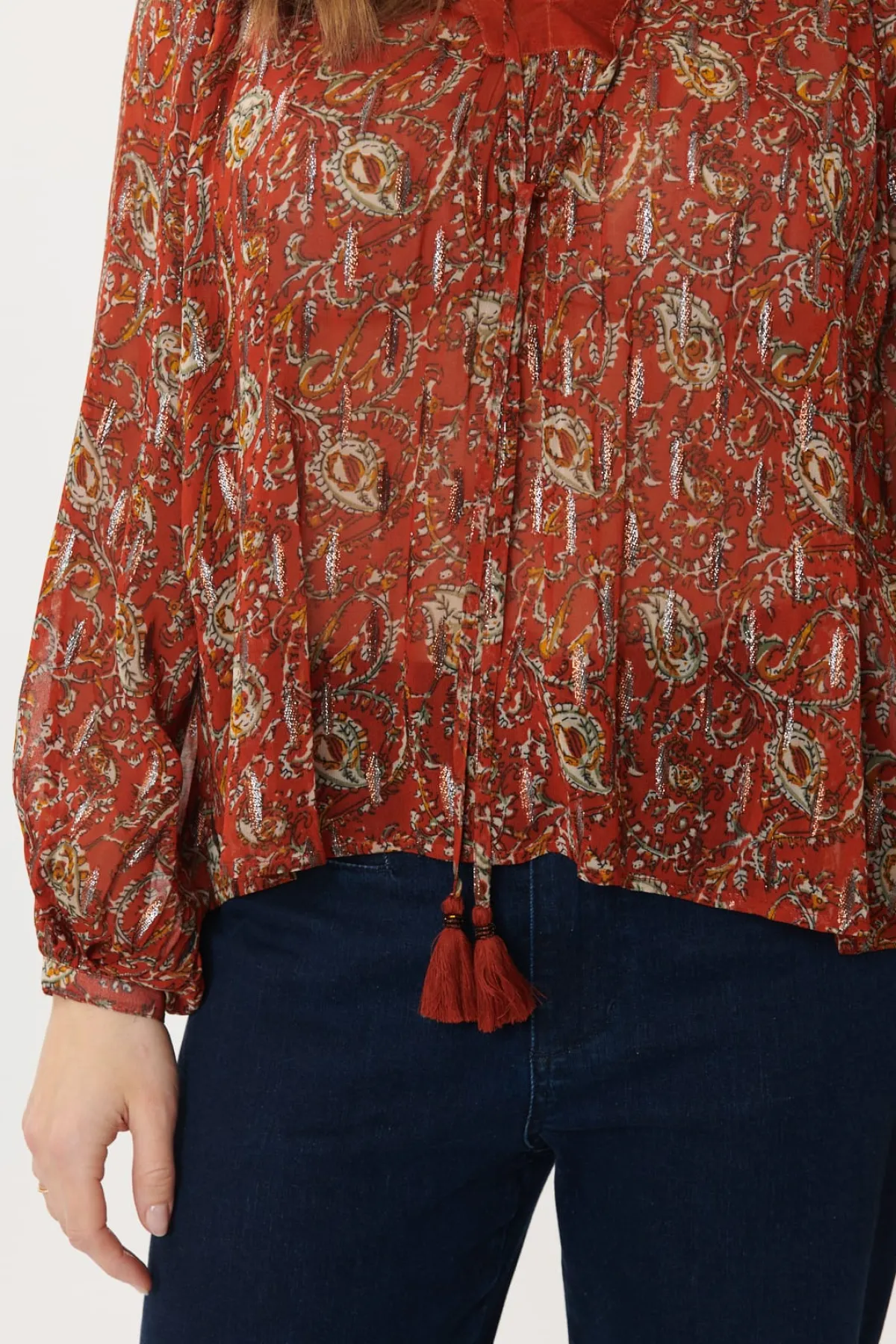 New Blouse Voile Imprimé Lurex BERNADETTE Les Blouses, Chemisiers & Tops