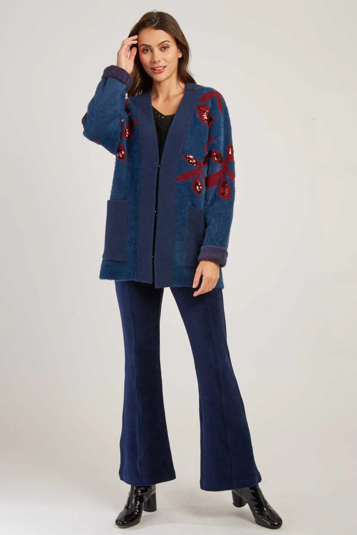 Online Cardigan à col V et manches longues en laine DEBBIE La Maille|Les Gilets, Cardigans & Pulls