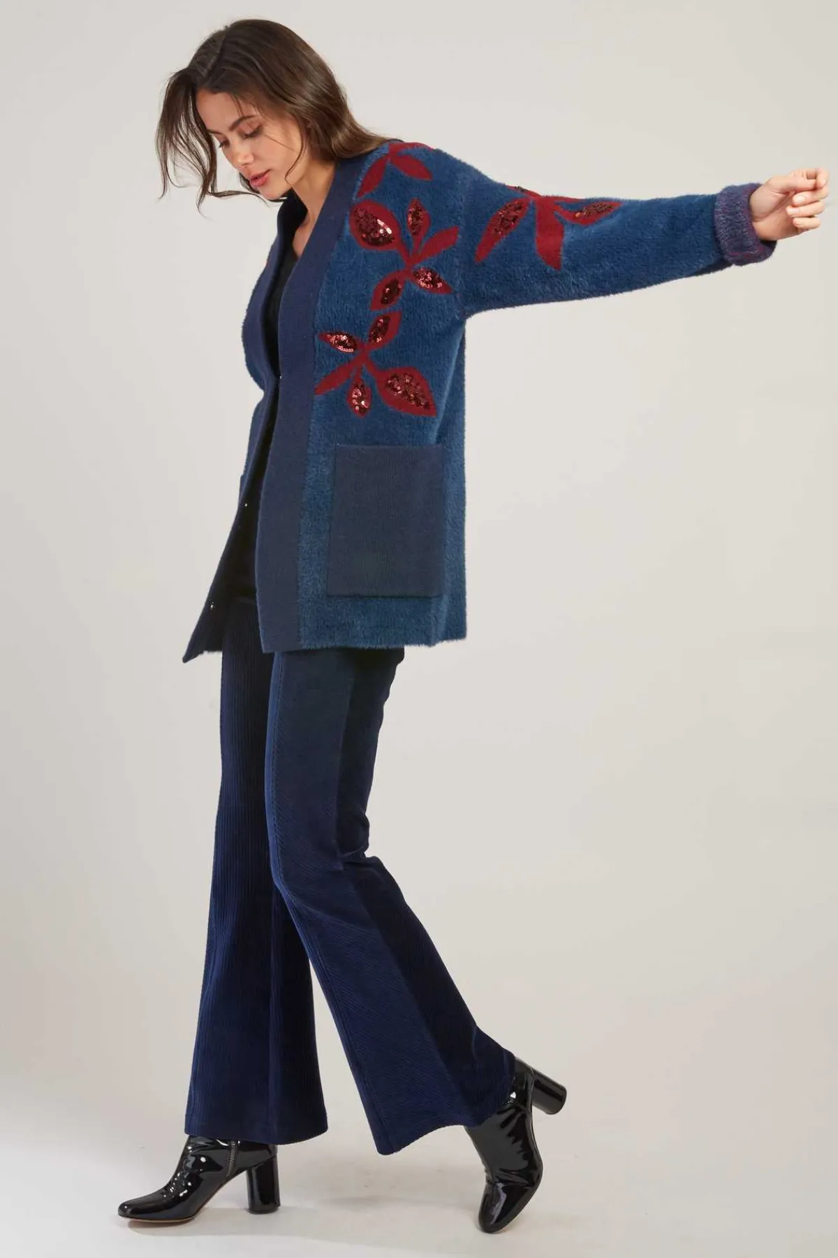 Online Cardigan à col V et manches longues en laine DEBBIE La Maille|Les Gilets, Cardigans & Pulls