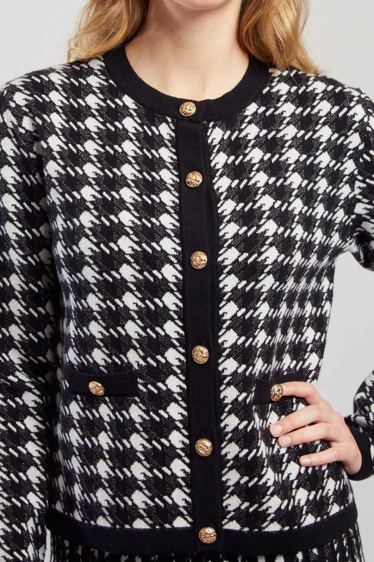 Best Sale Cardigan bicolore en maille avec motif imprimé DAISY Les Gilets, Cardigans & Pulls