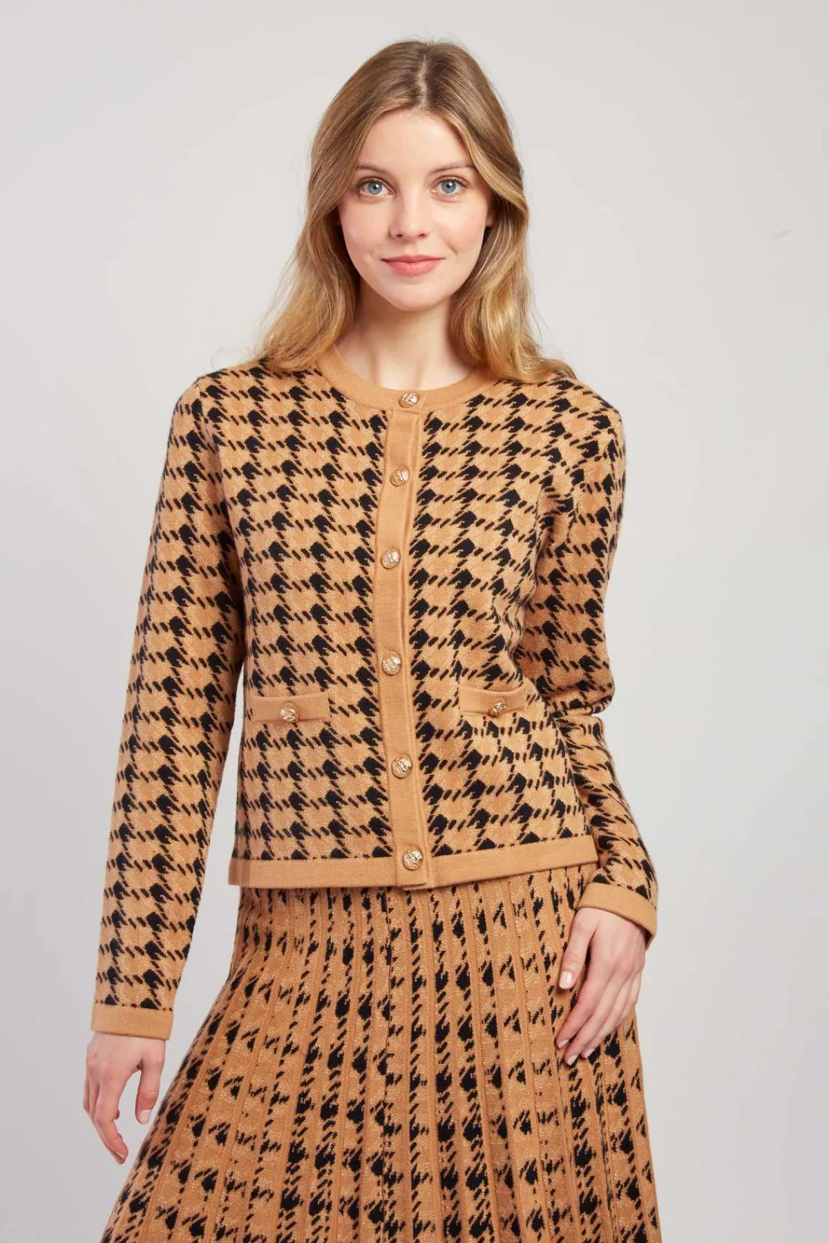 Best Sale Cardigan bicolore en maille avec motif imprimé DAISY Les Gilets, Cardigans & Pulls