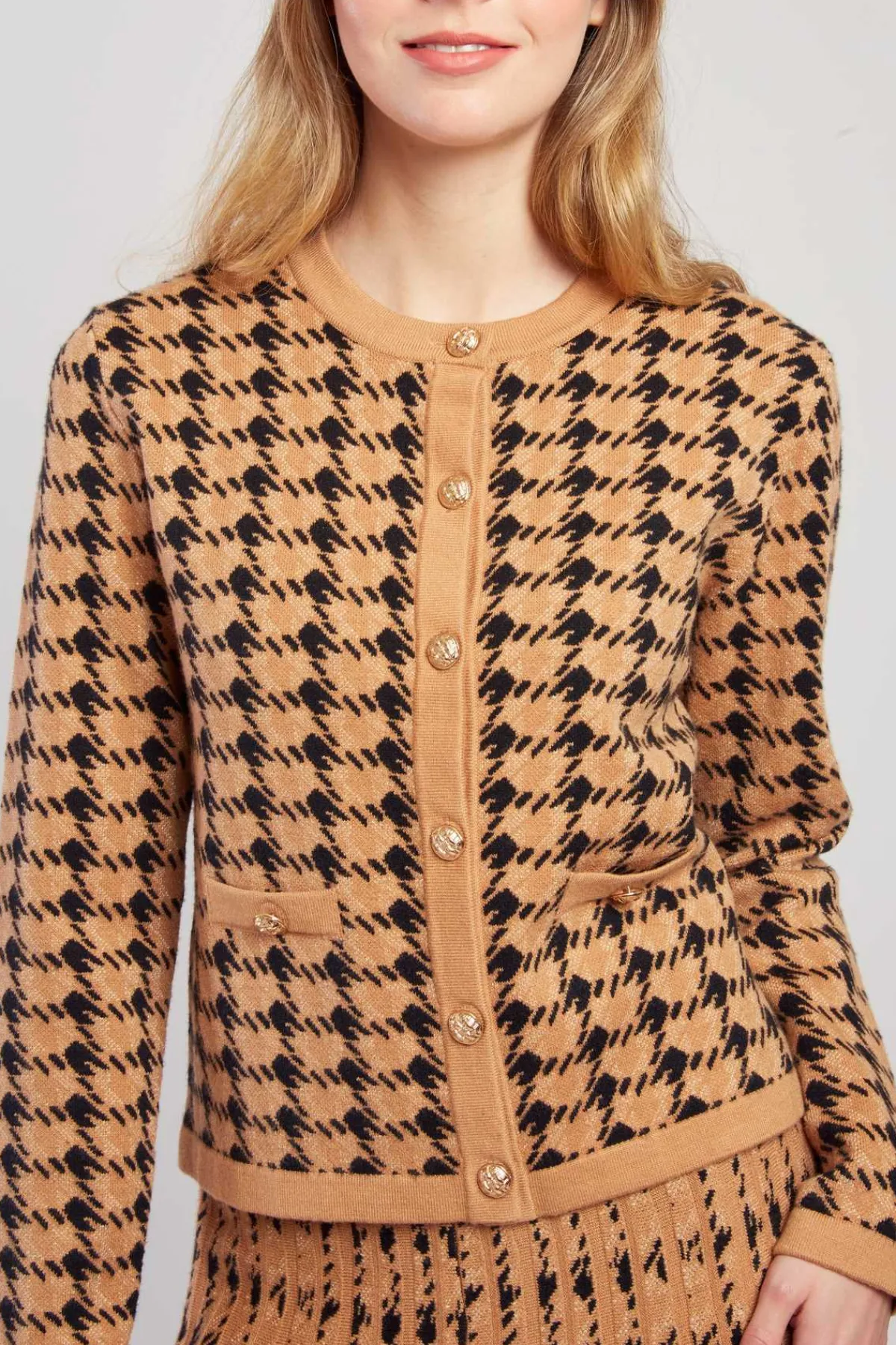 Best Sale Cardigan bicolore en maille avec motif imprimé DAISY Les Gilets, Cardigans & Pulls