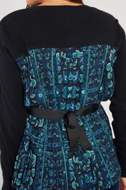 Fashion Cardigan bi-matière dos imprimé DEA La Maille|Les Gilets, Cardigans & Pulls