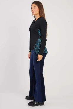 Fashion Cardigan bi-matière dos imprimé DEA La Maille|Les Gilets, Cardigans & Pulls