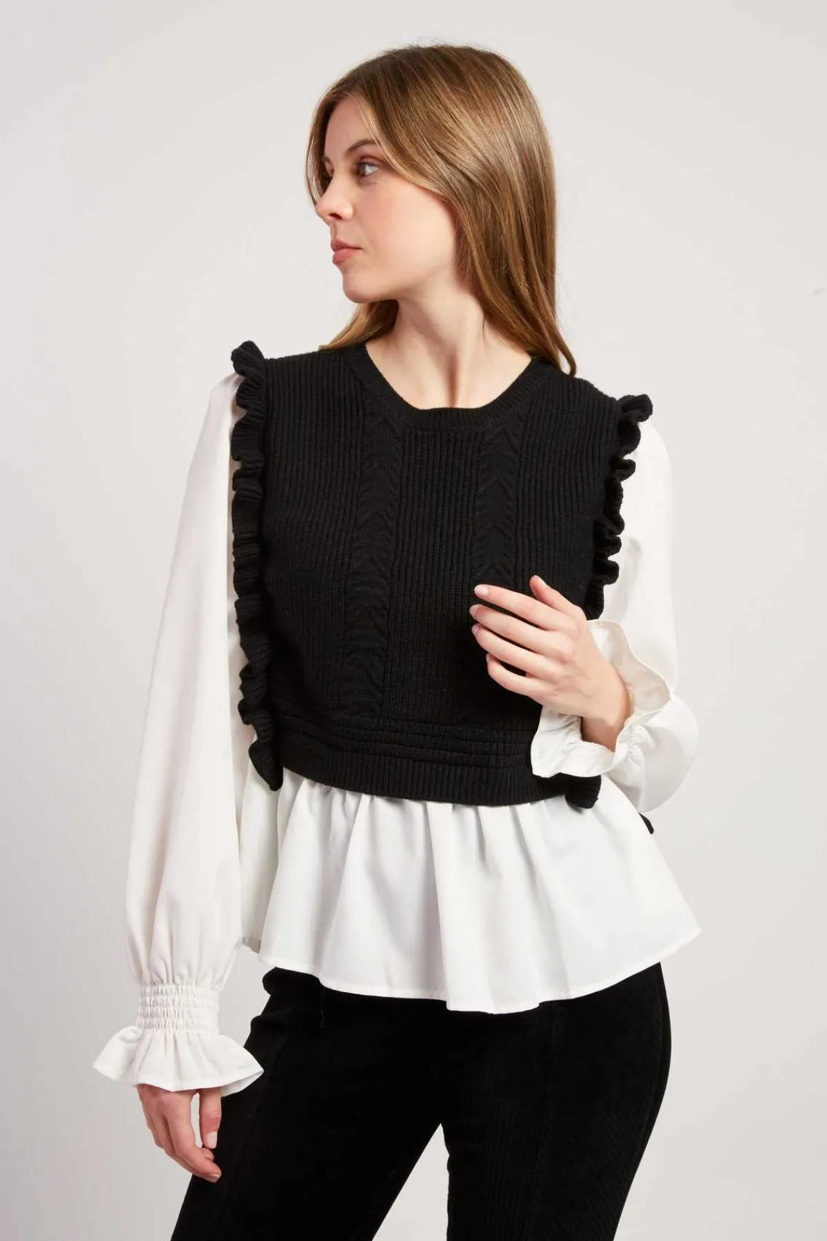 Best Chemise avec pull intégré CAMELIA Les Blouses, Chemisiers & Tops