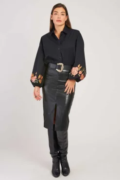 Shop Chemise brodée manches bouffantes HEIDELBERG Les Blouses, Chemisiers & Tops