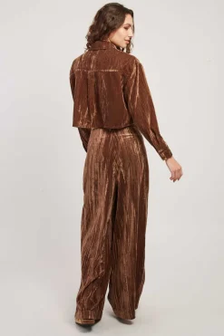 Outlet Chemise courte en velours HANNAH Les Blouses, Chemisiers & Tops