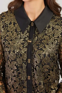 Outlet Chemise en dentelle manches 3/4 LUCIE Les Blouses, Chemisiers & Tops