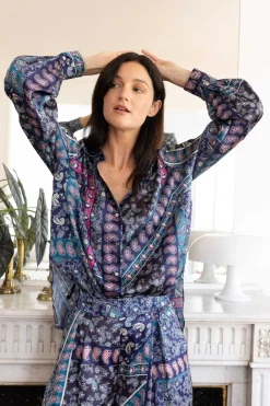 Best Chemise en satin imprimée FANNETTE Les Blouses, Chemisiers & Tops