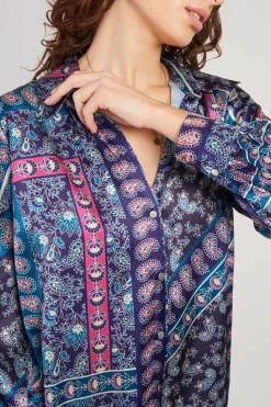 Best Chemise en satin imprimée FANNETTE Les Blouses, Chemisiers & Tops