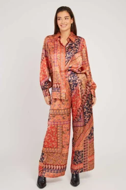 Best Chemise en satin imprimée FANNETTE Les Blouses, Chemisiers & Tops