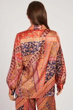 Best Chemise en satin imprimée FANNETTE Les Blouses, Chemisiers & Tops