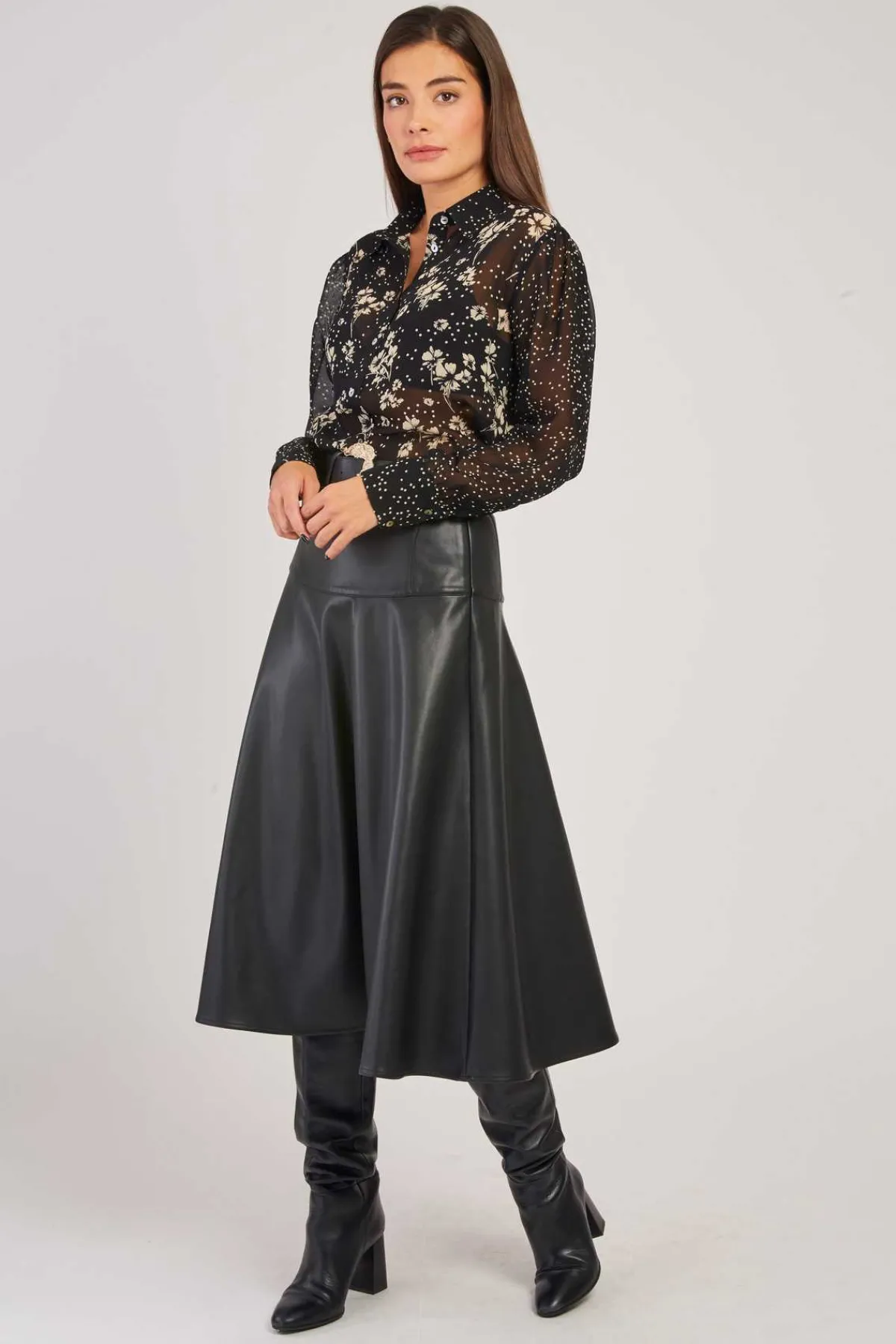 Store Chemise fluide imprimée transparente FALBALA Les Blouses, Chemisiers & Tops