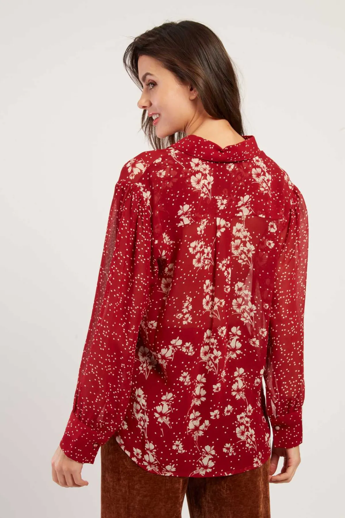 Store Chemise fluide imprimée transparente FALBALA Les Blouses, Chemisiers & Tops