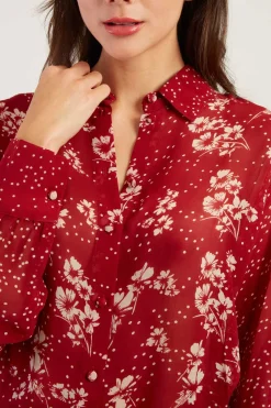 Store Chemise fluide imprimée transparente FALBALA Les Blouses, Chemisiers & Tops