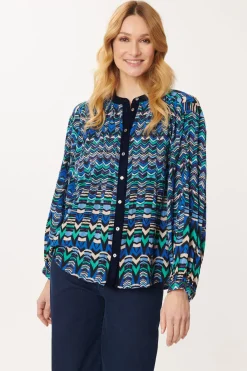 Cheap Chemise imprimée en velours multicolore BARTH Les Blouses, Chemisiers & Tops