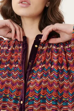 Cheap Chemise imprimée en velours multicolore BARTH Les Blouses, Chemisiers & Tops