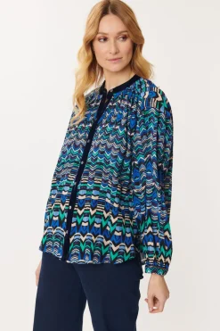 Cheap Chemise imprimée en velours multicolore BARTH Les Blouses, Chemisiers & Tops