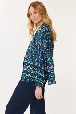 Cheap Chemise imprimée en velours multicolore BARTH Les Blouses, Chemisiers & Tops