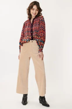 Cheap Chemise imprimée en velours multicolore BARTH Les Blouses, Chemisiers & Tops