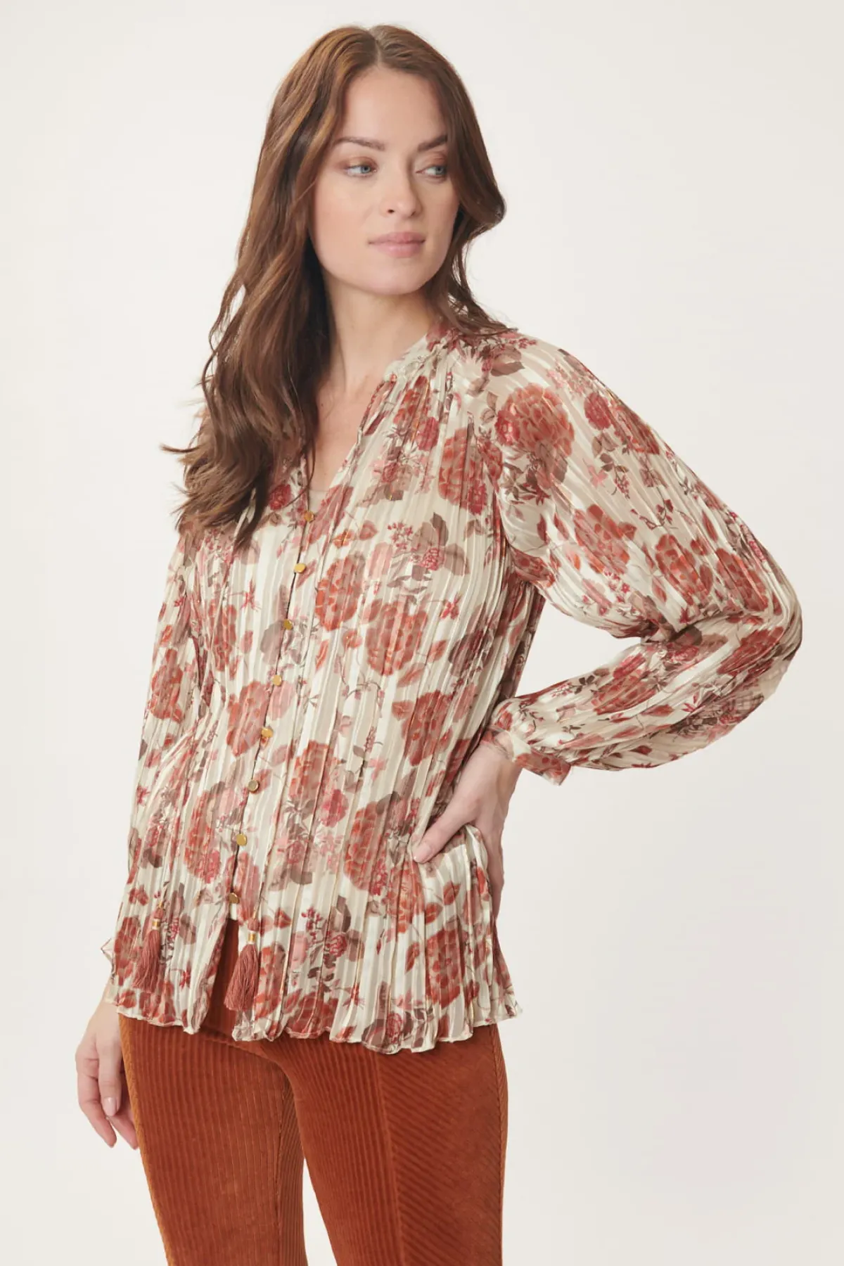 Online Chemise imprimée et lurex BERANGERE Les Blouses, Chemisiers & Tops