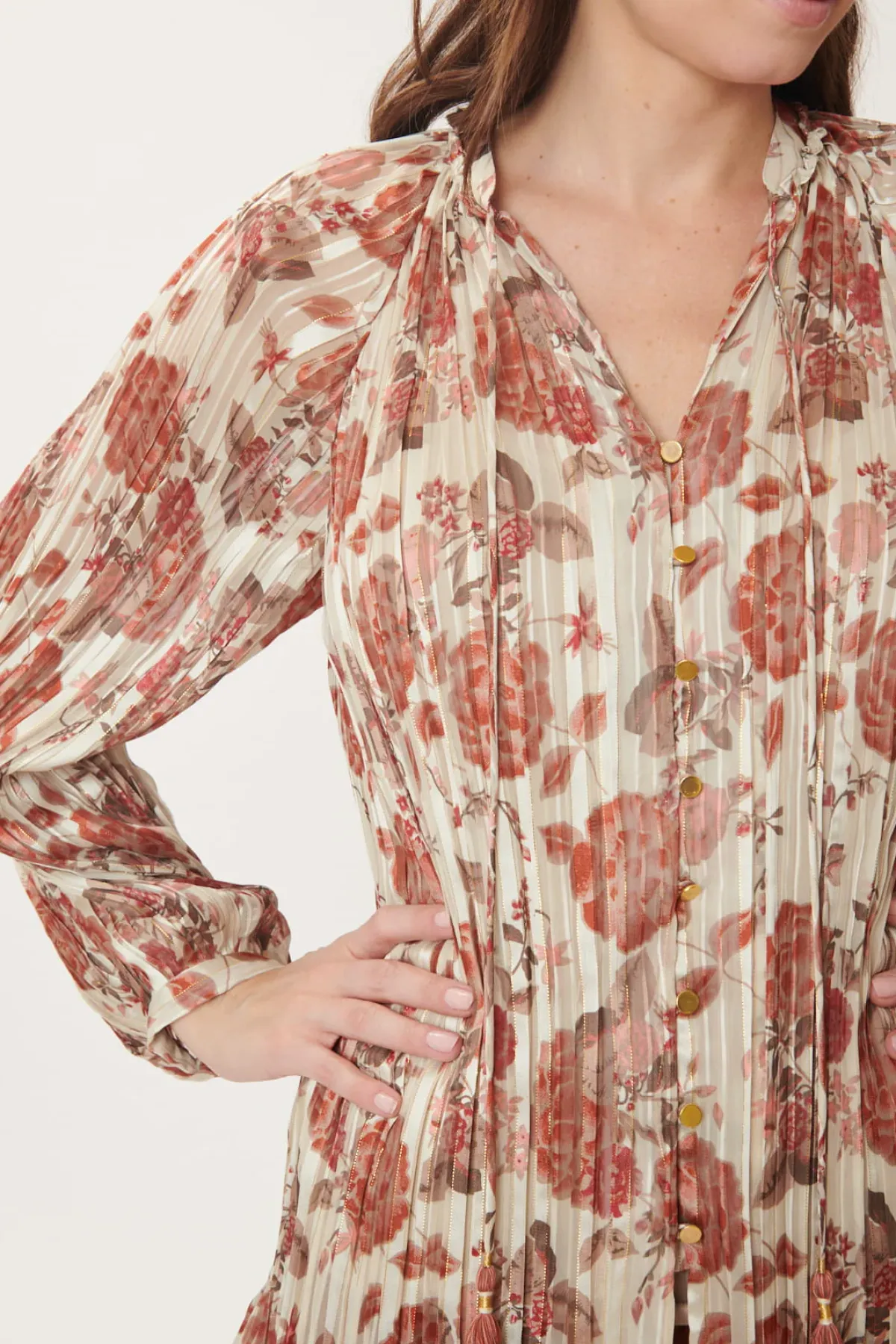 Online Chemise imprimée et lurex BERANGERE Les Blouses, Chemisiers & Tops