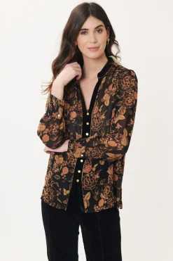 Outlet Chemise imprimée et velours BENEDICTE Les Blouses, Chemisiers & Tops
