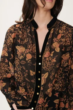Outlet Chemise imprimée et velours BENEDICTE Les Blouses, Chemisiers & Tops