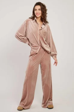 Outlet Chemise manches longues en velours HANIA Les Blouses, Chemisiers & Tops