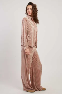 Outlet Chemise manches longues en velours HANIA Les Blouses, Chemisiers & Tops