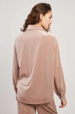 Outlet Chemise manches longues en velours HANIA Les Blouses, Chemisiers & Tops