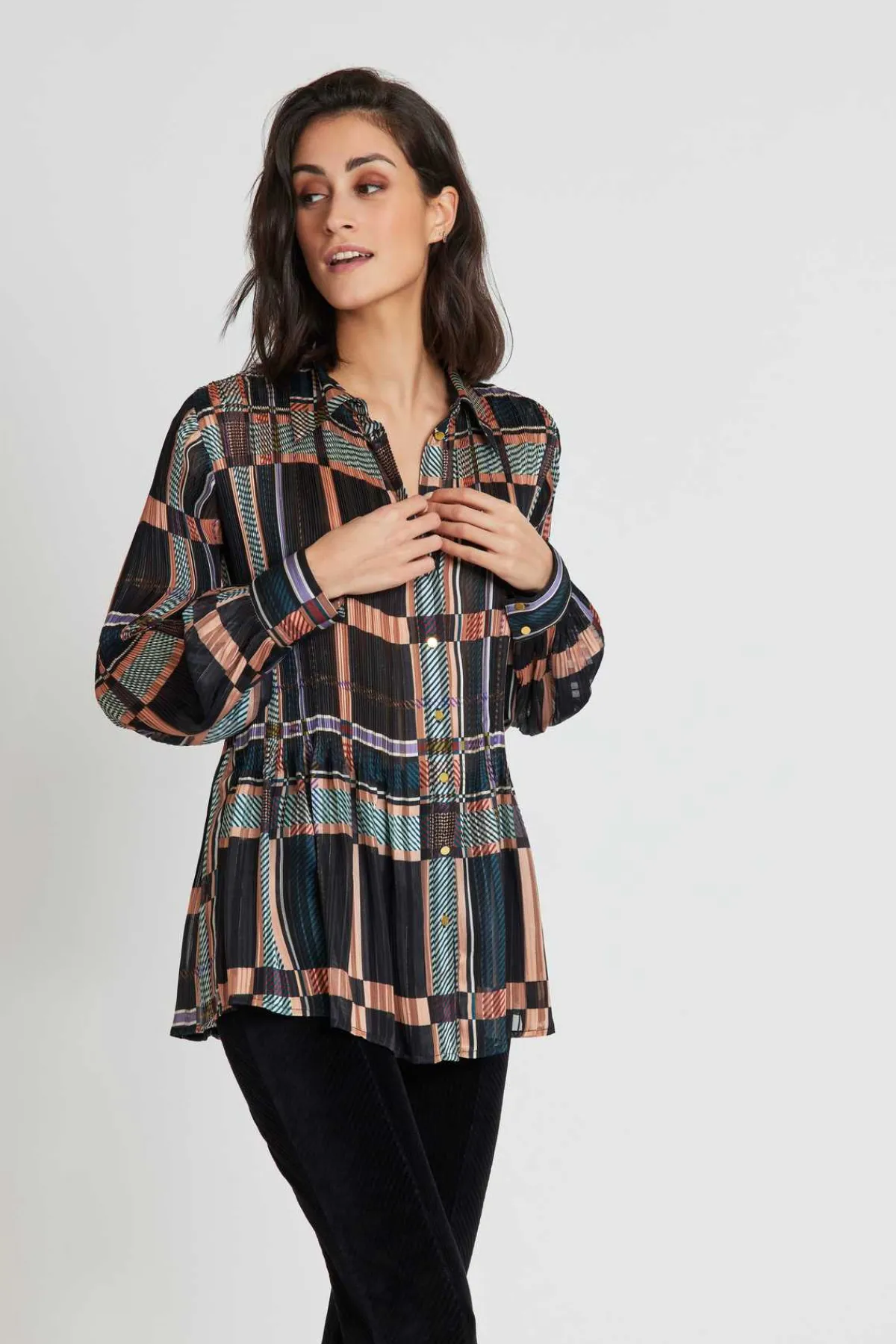 Sale Chemise plissée imprimée JEANNE Les Blouses, Chemisiers & Tops