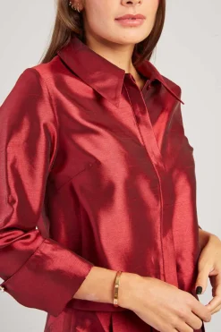 Online Chemise satinée manches 3/4 HANOVRE Les Blouses, Chemisiers & Tops