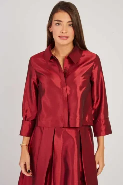 Online Chemise satinée manches 3/4 HANOVRE Les Blouses, Chemisiers & Tops