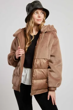 New Doudoune à capuche en fausse fourrure ELEONORE Les Manteaux, Vestes & Doudounes