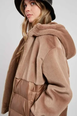 New Doudoune à capuche en fausse fourrure ELEONORE Les Manteaux, Vestes & Doudounes