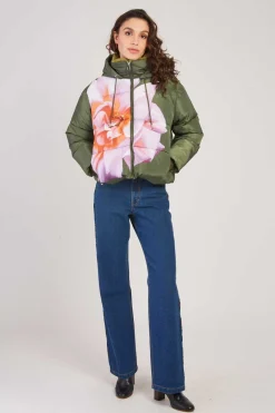 Sale Doudoune à capuche motif floral ELISA Les Manteaux, Vestes & Doudounes