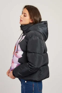 Sale Doudoune à capuche motif floral ELISA Les Manteaux, Vestes & Doudounes