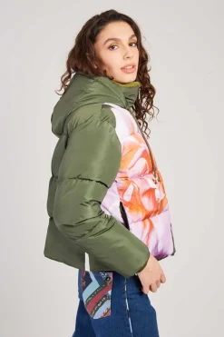 Sale Doudoune à capuche motif floral ELISA Les Manteaux, Vestes & Doudounes
