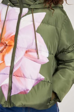 Sale Doudoune à capuche motif floral ELISA Les Manteaux, Vestes & Doudounes