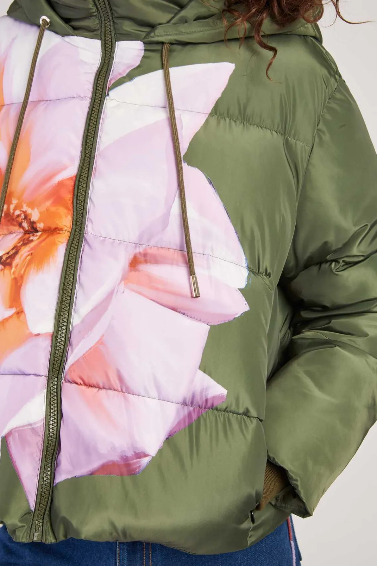 Sale Doudoune à capuche motif floral ELISA Les Manteaux, Vestes & Doudounes