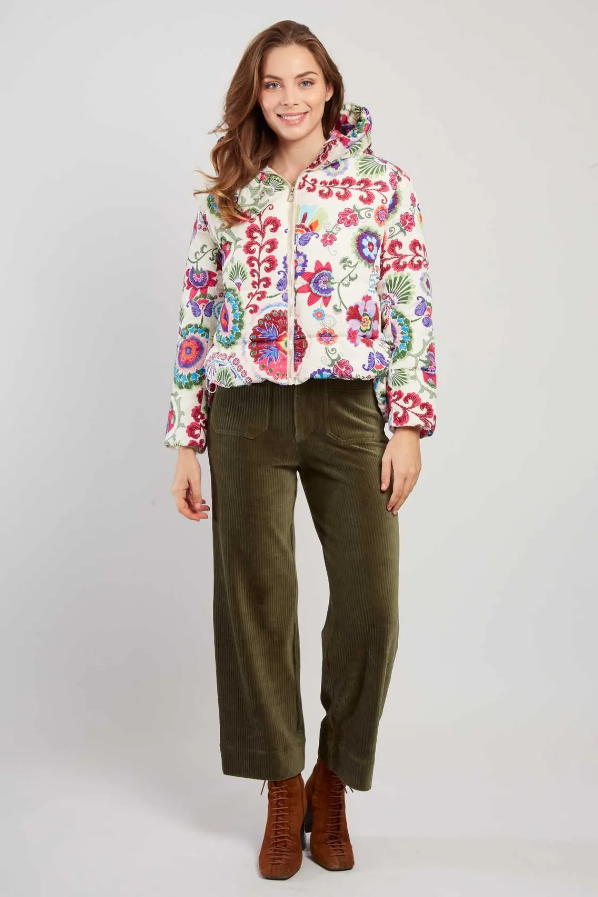 Sale Doudoune à capuche motif floral EDUARDA Les Manteaux, Vestes & Doudounes