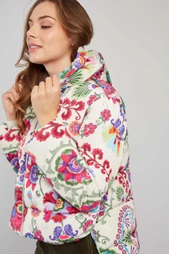 Sale Doudoune à capuche motif floral EDUARDA Les Manteaux, Vestes & Doudounes