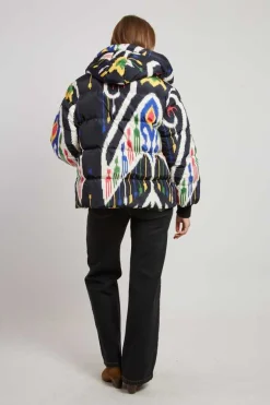 Shop Doudoune à capuche motif graphique EDITH Les Manteaux, Vestes & Doudounes