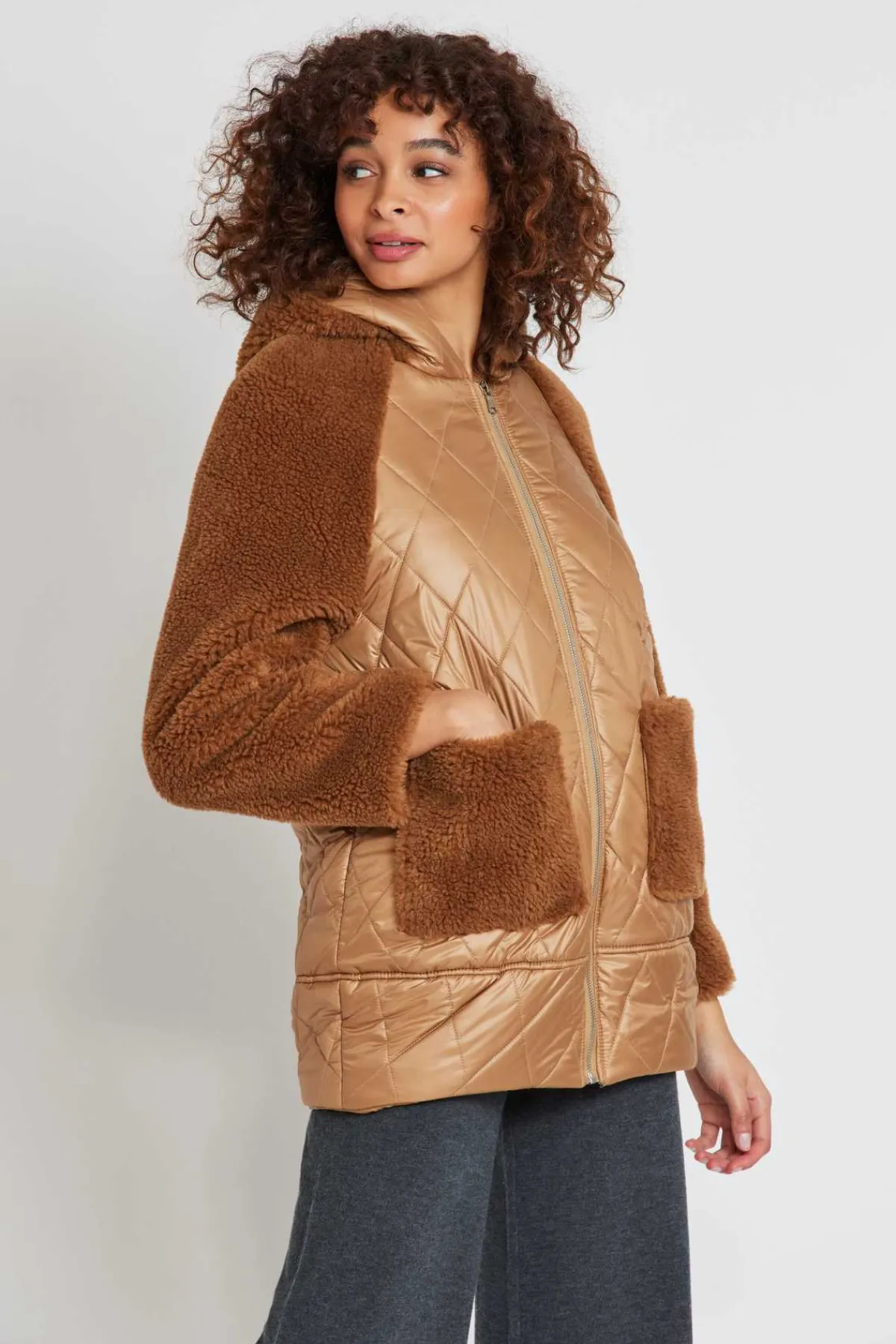 Flash Sale Doudoune matelassé et fausse fourrure NATY Les Manteaux, Vestes & Doudounes