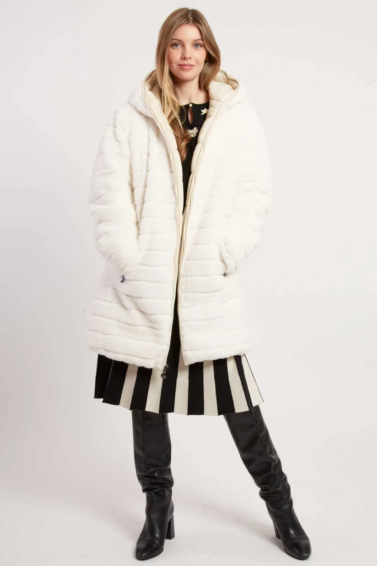 New Doudoune reversible en fausse fourrure EFFIE Les Manteaux, Vestes & Doudounes